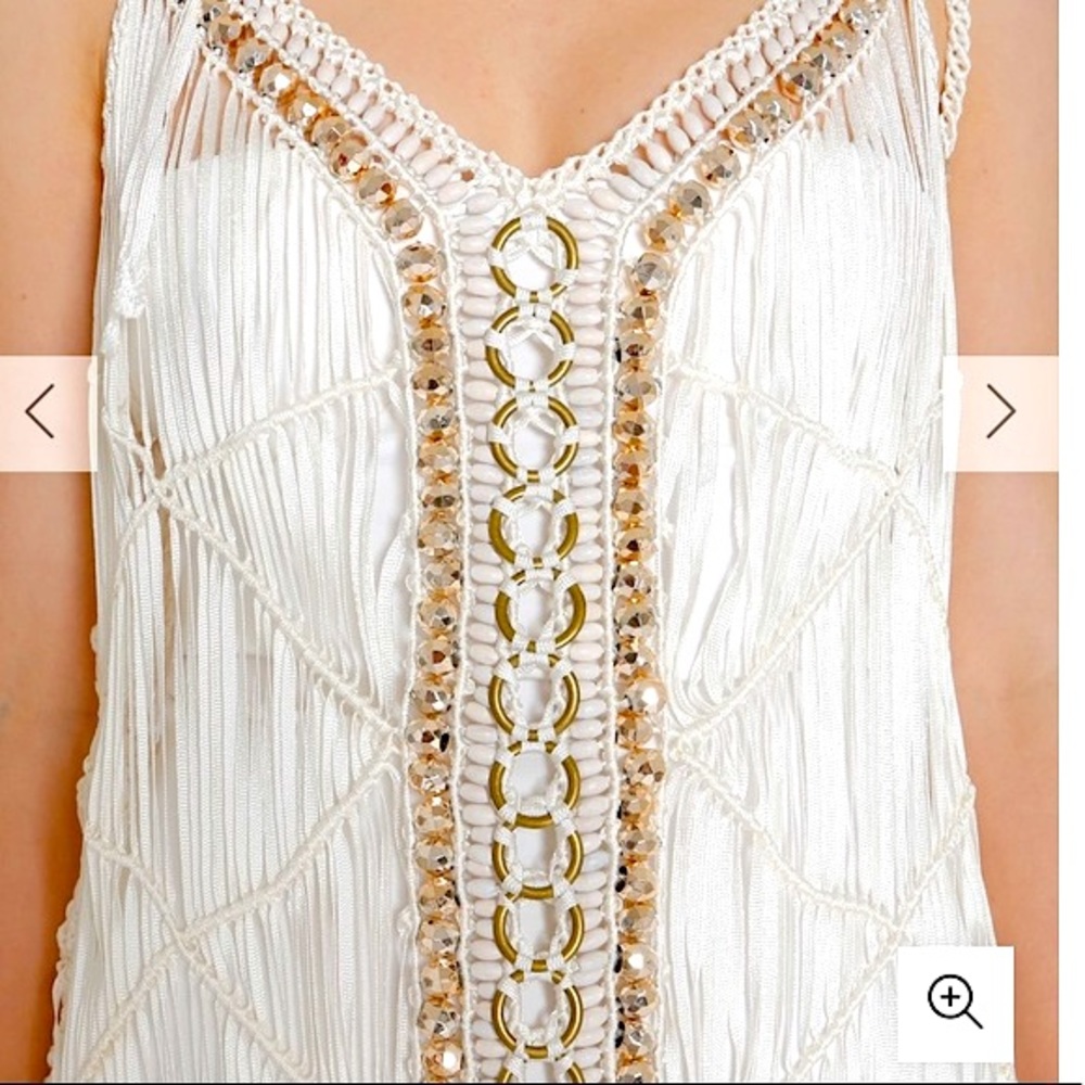 NEW IXIAH x Free People Sombre Crochet Beaded Sequin Dress white Small MED NWT - Picture 8 of 16